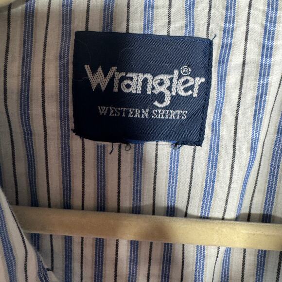 Wrangler Short Sleeve Stripped Button Down Pearl Snap XL - Picture 2 of 4